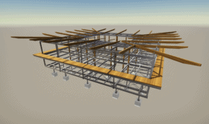 Plan TEKLA du bâtiment du CNES de Kourou réalisé par les Ateliers David