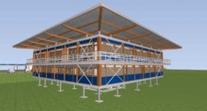 Plan TEKLA du bâtiment du CNES de Kourou réalisé par les Ateliers David