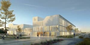 Image de synthèse du futur bâtiment de l'IRT Jules Verne à Bouguenais